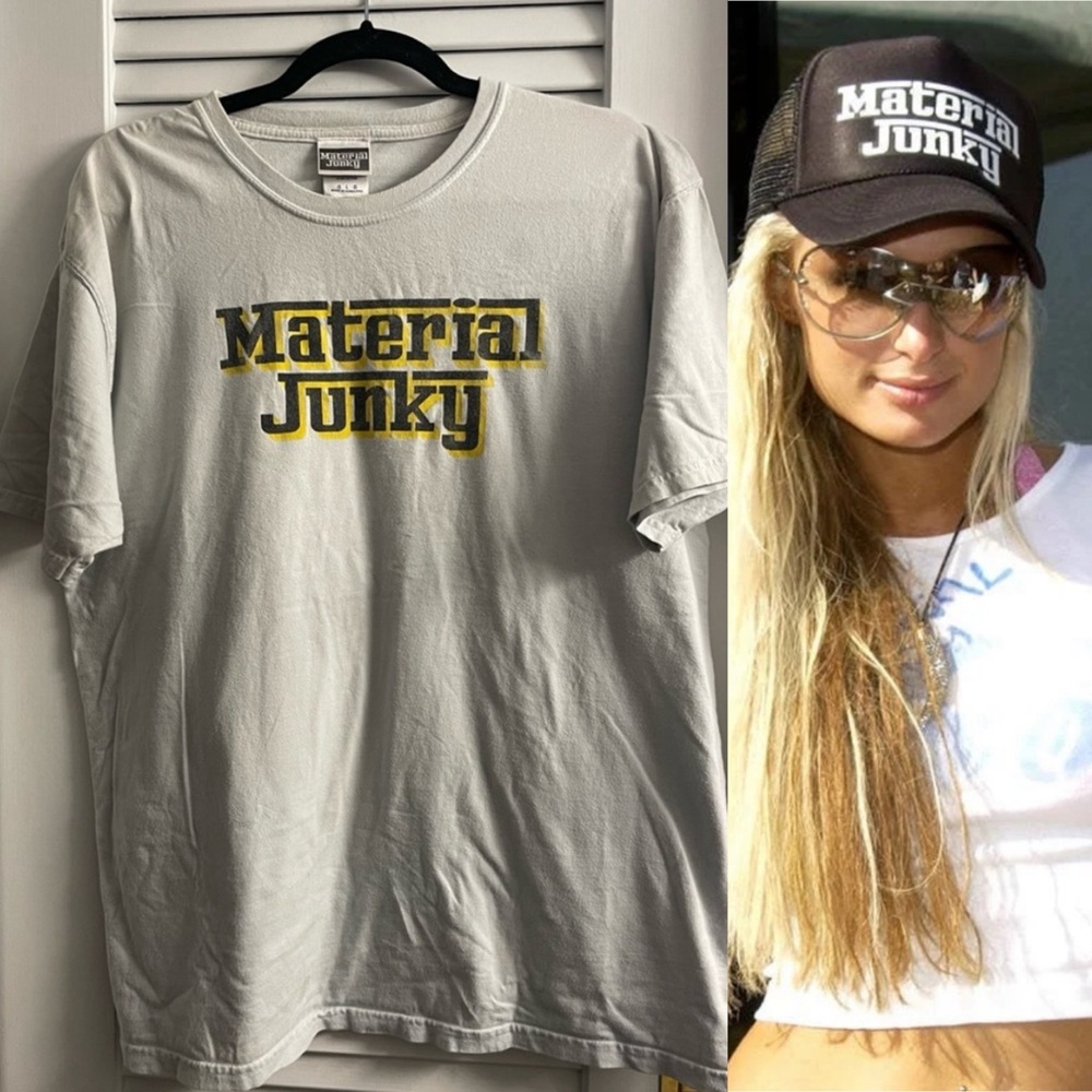 Super Rare Y2k Statement Tee Material Junkie Limi… - image 1